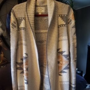 Aztec native long cardigan sweater